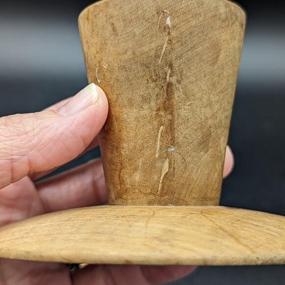 Pair 2 VTG Ellingson Myrtlewood wood Mid Century Modern MCM candlestick holders - Picture 7 of 13